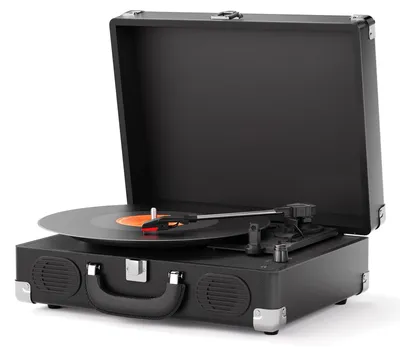 Productafbeelding van Gramofoon met ingebouwde Bluetooth, compact en draagbaar, zwarte kleur