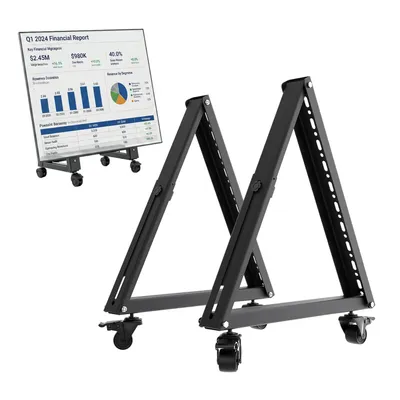 Immagine prodotto di Maclean MC-183: Carrello mobile per TV, supporto TV per schermi da 37 a 80 pollici, standard VESA 800x400, capacità massima 75 kg, piedistallo regolabile in altezza, dotato di ruote con freno