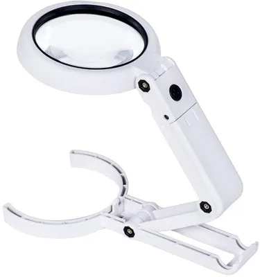 Image de Lampe de lecture à main – Idéale pour la lecture – Blanche – Grossissement 5x et 11x – Convient pour l'inspection de bijoux