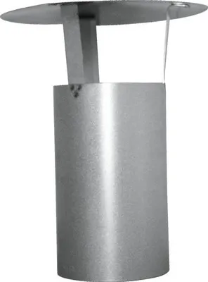Produktbild von BERTRAMS Regenhaube mit Rohrstück Ø120mm silber, Silber, Stahl, 400 °C, 12 cm, 0,6 mm