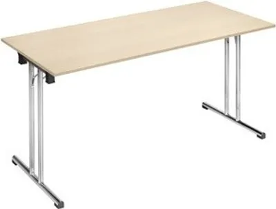 Produktbild von SODEMATUB Mehrzwecktisch ahorn rechteckig, Rundrohr chrom, 140,0 x 70,0 x 74,0 cm