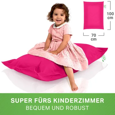 Produktbild von Green Bean® Kinder-Sitzsack 70x100cm mit 70 Liter EPS Perlen Füllung - Indoor & Outdoor - Pink