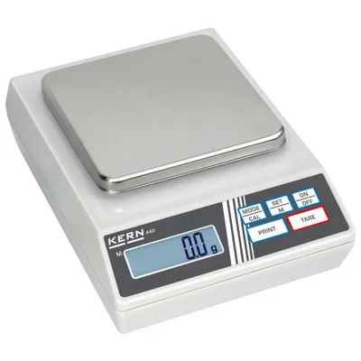 Produktbild von KERN & SOHN Präzisionswaage, 0,4 kg, Weiß, Edelstahl, 130 mm, 130 mm, 1,2 kg