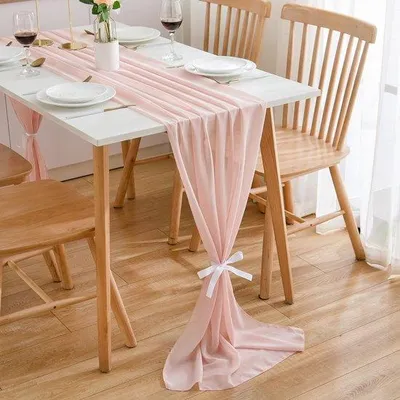 Obrázek produktu pro Stolní ubrus 70 cm x 3 m ze šifonu pro svatby a narozeniny