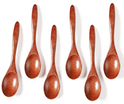 Holzlöffel Honig, 6 Stk., 14,5 cm, natur, Holzgeschirr