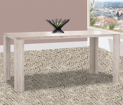 Image de Table de salle à manger, table de cuisine, table de salle à manger 180 x 90 cm, chêne sable