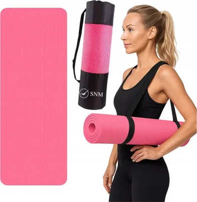 Produktbild von Trainingsmatte - Yogamatte - Fitness - Gymnastikmatte - rutschfest - dick - 180x60 cm - Rosa