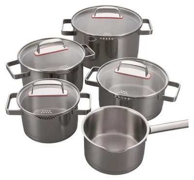 Immagine prodotto di Set di pentole Kelomat Set di stoviglie con coperchio in vetro Creation S 9 pezzi in acciaio inox