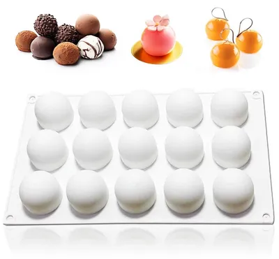 Obrázok produktu pre Silikónové formy na guľaté pralinky a sladkosti, priemer 4,3 cm, vhodné do kontaktu s potravinami, odolné voči teplu