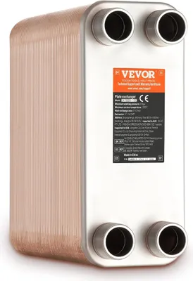 Immagine prodotto di Scambiatore di calore a piastre 100 Porte MNPT 4*1-1/4" 5"x 12" Brasato Acciaio inossidabile 316L