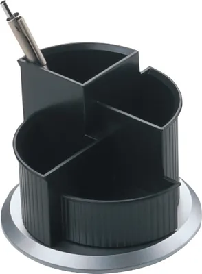 Produktbild von Stifteköcher Serie Silver drehbar schwarz/silber Packung mit 14 Stück