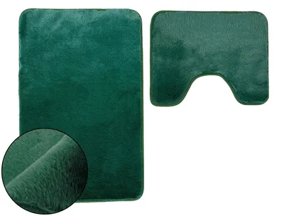 Produktbild von Badematte Badteppich Badvorleger Lombok Grün 2 TLG 50x80 cm + 50x40 cm
