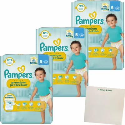 Produktbild von Pampers Premium Protection Gr5 Junior 11-16kg 3er Pack (3x22St Packung) + usy Block