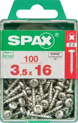 Produktbild von Spax Universalschrauben 3.5 x 16 mm PZ 2 Rundkopf - 100 Stk.
