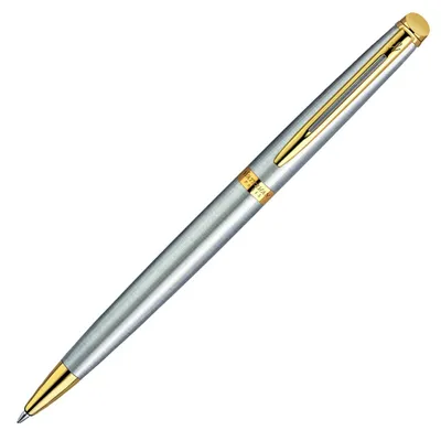 Produktbild von Waterman Hémisphère Kugelschreiber | Edelstahl mit Goldzierteile | Mittlere Spitze | Blaue Tinte | Geschenkbox