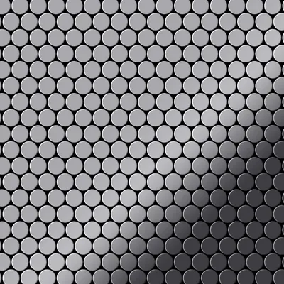 Produktbild von Mosaik Fliese massiv Metall Edelstahl hochglanz grau 1,6mm Penny-S-S-M