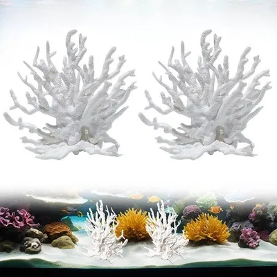 Productafbeelding van Aquariumdecoratie: Kunstmatige koraalbundels, 2 stuks. Planten voor garnalenaquarium. Decoratie voor een waterlandschap