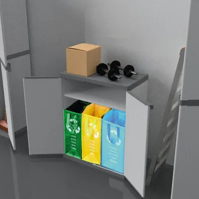 Obrázok produktu pre Mongardi 7818C04, Bufet, Podlahový, 2 dvere/dverí, 1 police/políc, Šedá, dvere s pántmi