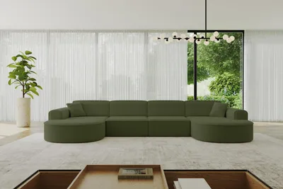 Produktbild von ALTDECOR Ecksofa in U-Form MARI-U2 - 388x171x79,5 cm Grün - Corner Sofa Bett Eckcouch Couch L-Form Wohnlandschaft Cauchsofa