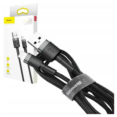 Immagine prodotto di Cavo Lightning Usb Baseus Cafule 2.4A 1M (Szaro-Czarny)