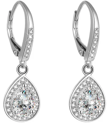 Image de Boucles d'oreilles en argent avec cristaux AGUC1836