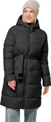 Produktbild von Warmer Daunenmantel mit integriertem Gürtel, black, XXL