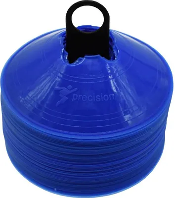 Produktbild von Precision Trainingshütchen Set - blaue Markierungskegel 50 Stück 20cm Sport