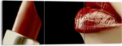 Produktbild von Bild auf Leinwand - Leinwandbild - Frau rote Lippen Lippenstift Gesicht - 150x50cm - Wand Bild - Wanddeko - Leinwanddruck - Bilder - Kunstdruck - Leinwand bilder - Wandkunst - CA150x50-0414