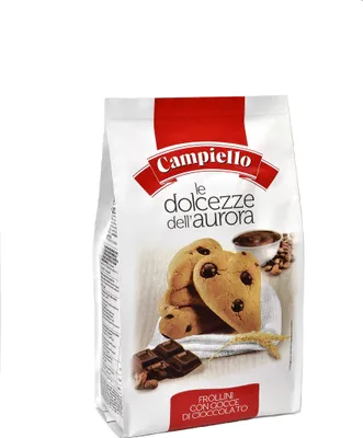 Produktbild von 6x Campiello Il Frollino del Buongiorno con gocce di cioccolato Shortbread mit Schokoladenstückchen 350g biscuits cookies 100% Italienische Kekse 350g