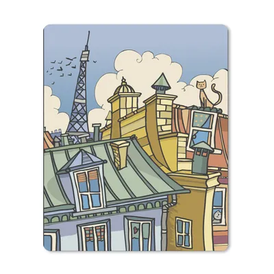 Produktbild von MuchoWow® Mauspad Mousepad Paris - Haus - Eiffelturm 19x23 cm - Mousepads - Maus Mat - Pad - Mausunterlage - Mauspads - Spielen
