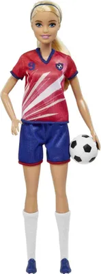 Image de MATTEL Poupée Barbie football rouge HCN17