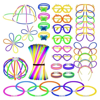 Produktbild von 330 Leuchtstäbe Knicklichter Neon Party Set Glow Sticks Glowsticks Zubehör Gadgets