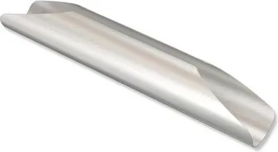 A single metal connector for curtain rods, shown in isolation.