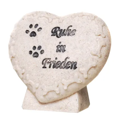 Produktbild von Herz mit Pfoten "Ruhe in Frieden" Grabschmuck