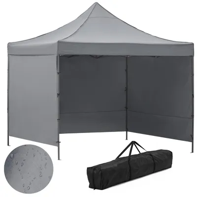 Productafbeelding van Partytent - 300x300xcm - Hoogte Verstelbaar - PVC - Polyester - Harmonica- Frame - Grijs