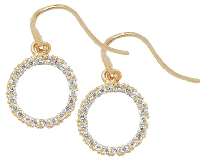 Produktbild von Edle 9 Karat (375) Gold Damen - Paar Ohrringe mit Zirkonia - 17mm*9mm; TRS1886