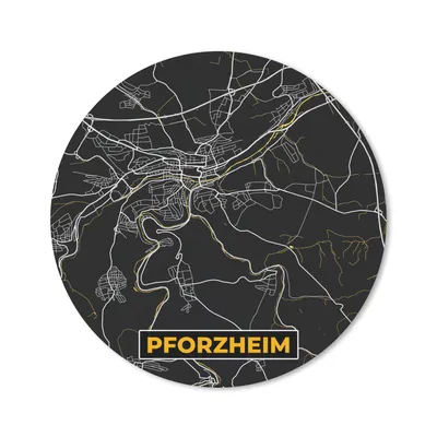 Produktbild von MuchoWow® Mauspad Mousepad Pforzheim - Gold - Karte - Deutschland - Karte 50x50 cm - Mousepads - Maus Mat - Pad - Mausunterlage - Vinyl