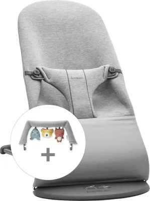Immagine prodotto di BABYBJÖRN Lettino Bliss Grigio Chiaro in maglia 3D con peluche