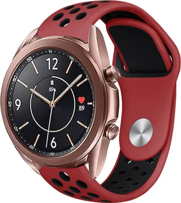 Produktbild von Strap-it Samsung Galaxy Watch 3 41mm Sportarmband (Rot/Schwarz)