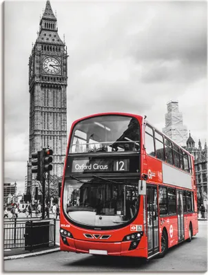 Produktbild von ARTland Leinwandbild London Bus und Big Ben Größe: 30x40 cm