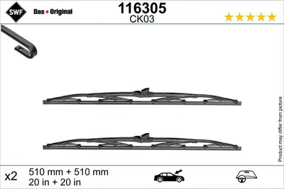 Produktbild von SWF DAS ORIGINAL Scheibenwischer Wischblatt Vorne für VW LT 28-35 I Kastenwagen (281-363)