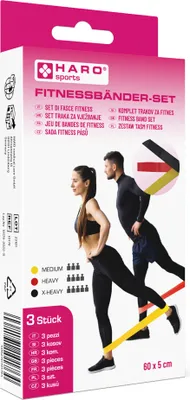 Produktbild von HARO Fitness-Bänder-Set medium - stark 3er-Set