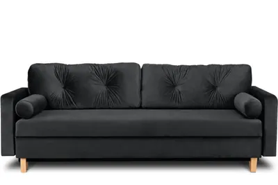 Obrázek produktu pro Rozkládací pohovka Konsimo pro 3 osoby s rozkládacím matracem 196x150 cm "ERISO", černá, látka, skandinávská, 220x80x100cm