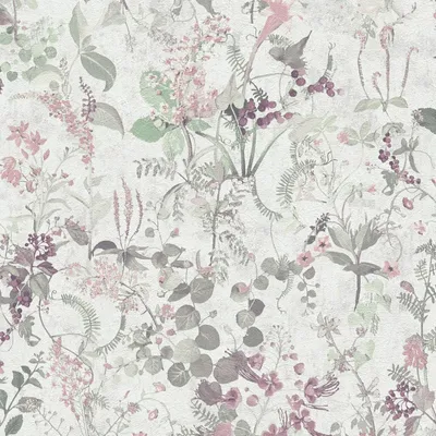 Image de Profhome 388251-GU Papier peint floral floral mat blanc gris-vert 5,33 m2