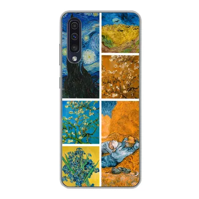 Produktbild von MuchoWow® Handyhülle Schutzhülle Hülle für Samsung Galaxy A30s Van Gogh - Collage - Alte Meister Silikon Softcase Handy Hülle - Karteninhaber