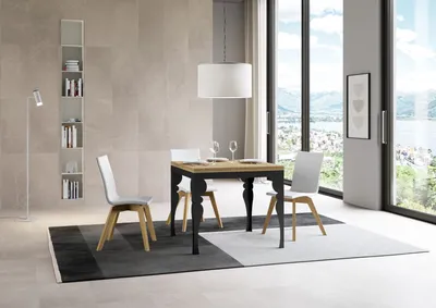 Immagine prodotto di ITAMOBY - Tavolo apribile 90/180x90 cm Paxon Libra quercia natura telaio antracite
