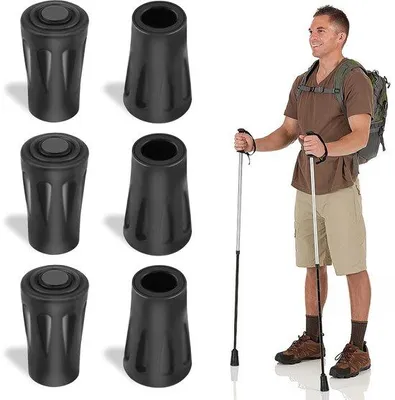 Produktbild von Rubberpuffer für Wanderstöcke, 6 Stück, 11 mm Durchmesser, für Asphalt, Berge und Wanderungen