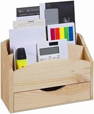 Produktbild von Famanu Büro Organizer mit integrierter Lade - Holz - 25x10x20cm