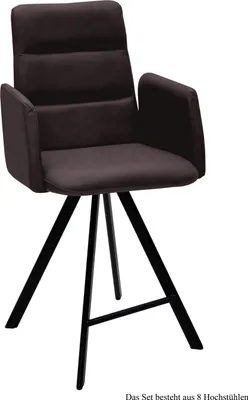 Produktbild von Thekenstuhl (8er-Set) Delfine 52x109x60 Schwarz/Espresso