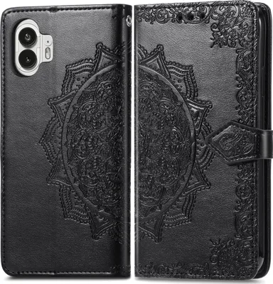 Produktbild von Mobigear Mandala  Nothing Phone (2) Hülle Klapphülle Geldbörse - Schwarz